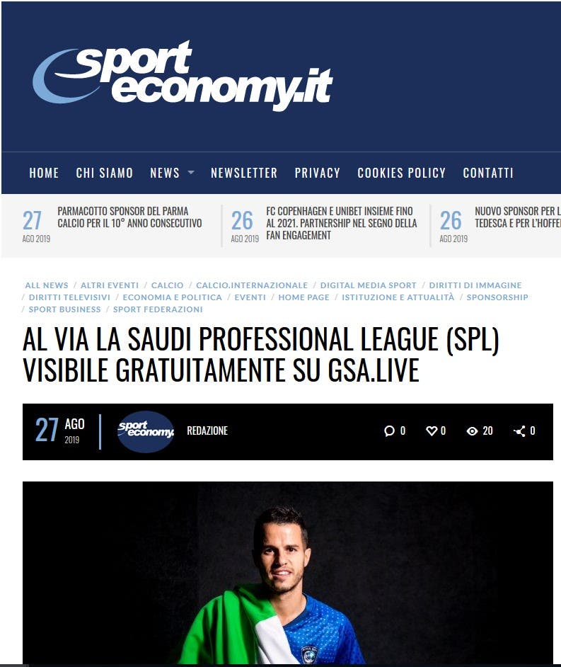تصريح جوفينكو في الموقع الإيطالي
