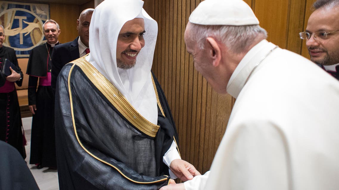 Muhammad al-Issa, Secretary General of the Muslim World League, at the Vatican, Wednesday, Sept. 20, 2017. (Associated Press)