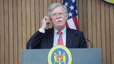 US National Security Advisor John Bolton attends a news conference after a meeting with Moldova's Prime Minister Maia Sandu in Chisinau, Moldova August 29, 2019. (Reuters)