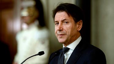 Italy’s Prime Minister Giuseppe Conte addresses the media following a meeting with the Italian president, after he was given a mandate to form a new government, on August 29, 2019 at the Quirinal presidential palace in Rome. (AFP)