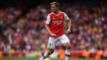 Arsenal's Spanish defender Nacho Monreal runs with the ball during the pre-season friendly football match for the Emirates Cup between Arsenal and Lyon at The Emirates Stadium in north London on July 28, 2019. (AFP)