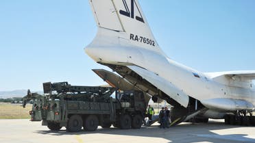 A part of a Russian S-400 defense system is seen after unloaded from a Russian plane at Murted Airport near Ankara, Turkey, August 27, 2019. Turkish Military/Turkish Defence Ministry/Handout via REUTERS ATTENTION EDITORS - THIS PICTURE WAS PROVIDED BY A THIRD PARTY. NO RESALES. NO ARCHIVE