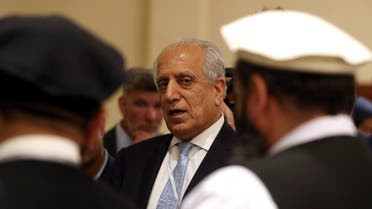 US Special Representative for Afghanistan Reconciliation Zalmay Khalilzad attends the Intra Afghan Dialogue talks in the Qatari capital Doha. (AFP)