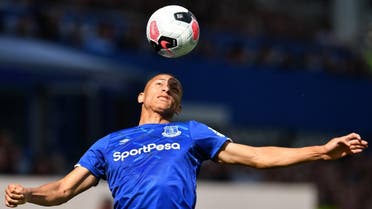 Everton's Brazilian striker Richarlison controls the ball during the English Premier League football match between Everton and Wolverhampton Wanderers at Goodison Park in Liverpool, north-west England on September 1, 2019. (AFP)
