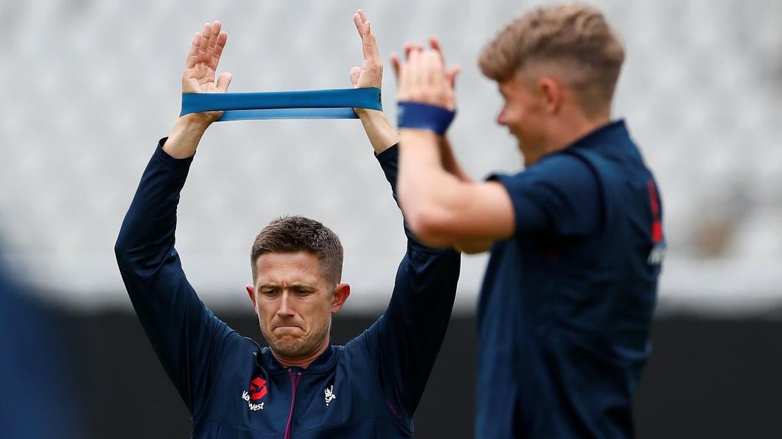 England’s Joe Denly and Sam Curran during nets at Emirates Old Trafford, Manchester, Britain, on September 2, 2019. (Reuters)