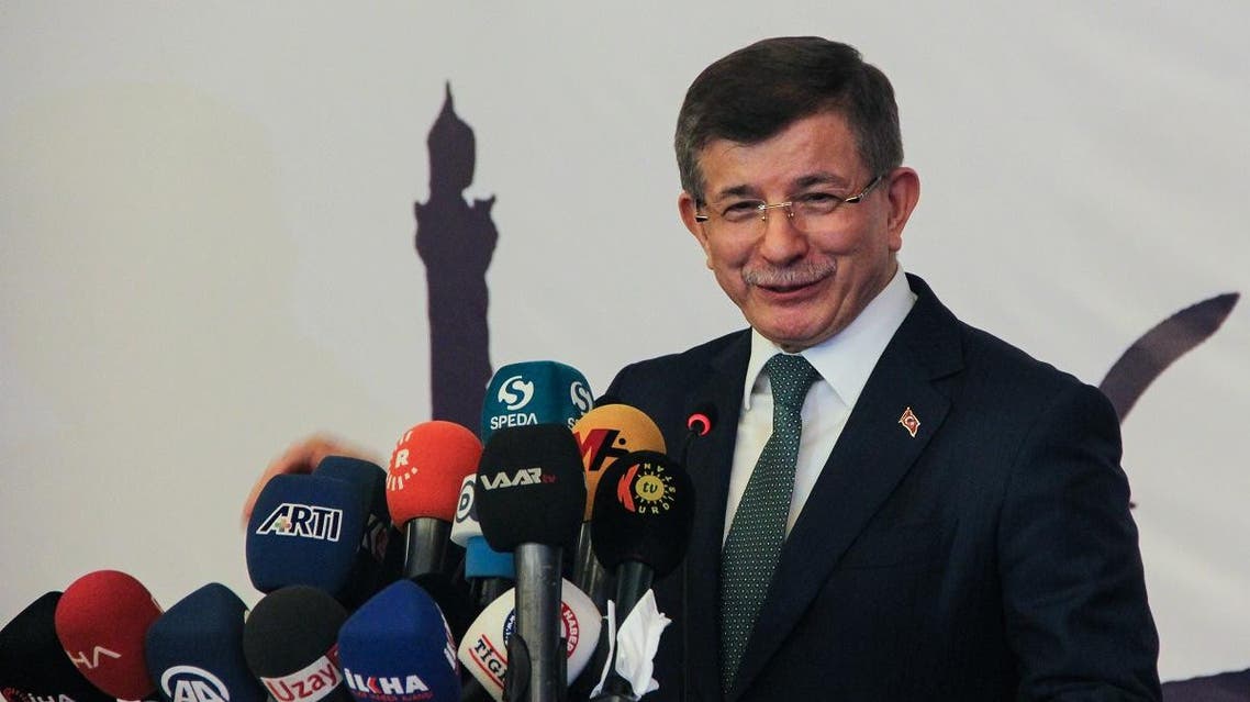 Former prime minister Ahmet Davutoglu speaks during the holy month of Ramadan in Diyarbakir on May 27, 2019. (AFP)