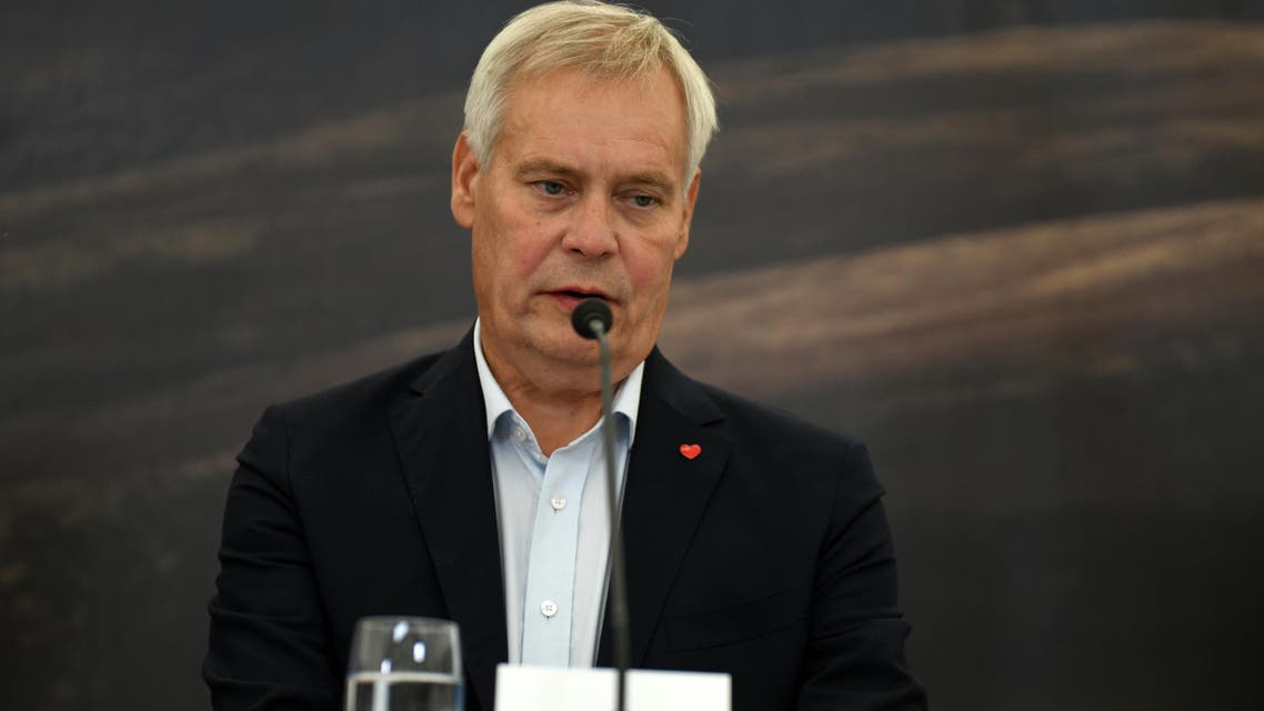 Finland's Prime Minister Antti Rinne speaks during a press conference after a meeting with Nordic CEO's, part of the annual summer meeting of the Nordic heads of government on Videy island in Reykjavik on August 20, 2019. AFP