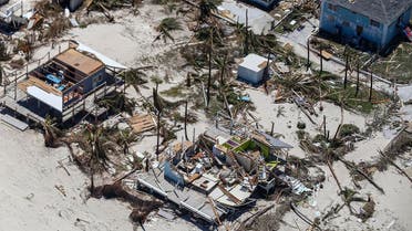 An aerial view of floods and damages from Hurricane Dorian on Freeport, Grand Bahama, on September 5, 2019. (AFP)