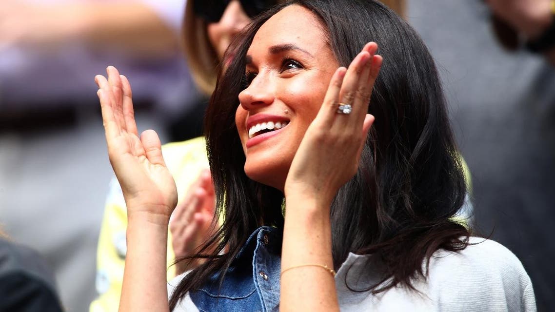Meghan Markle, the wife of Britain’s Prince Harry, attends the Women’s Singles final match between Serena Williams and Bianca Andreescu at the 2019 US Open. (AFP)