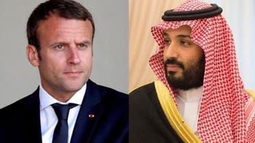 Combo picture of Saudi Arabia’s Crown Prince Mohammed bin Salman and French President Emmanuel Macron. (File photo)