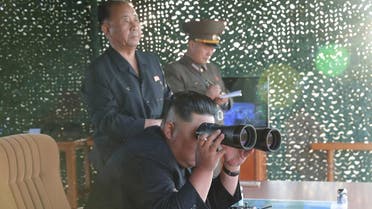 Kim Jong Un attends the test of a multiple rocket launcher in this undated photo released on August 25, 2019 by North Korea's Korean Central News Agency (KCNA). (Reuters)