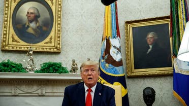President Donald Trump talks about a plan to ban most flavored e-cigarettes, in the Oval Office of the White House, Wednesday, Sept. 11, 2019, in Washington. (AP)