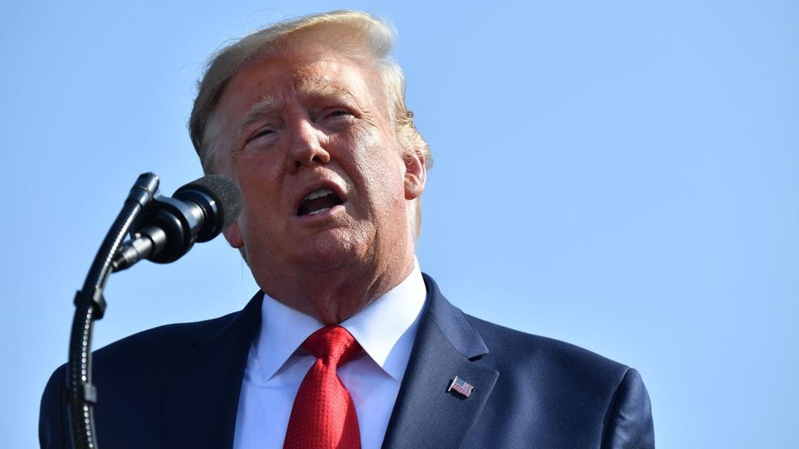 US President Donald Trump speaks at a ceremony marking the 18th anniversary of the 9/11 attacks, on September 11, 2019, at the Pentagon in Washington, DC. (AFP)