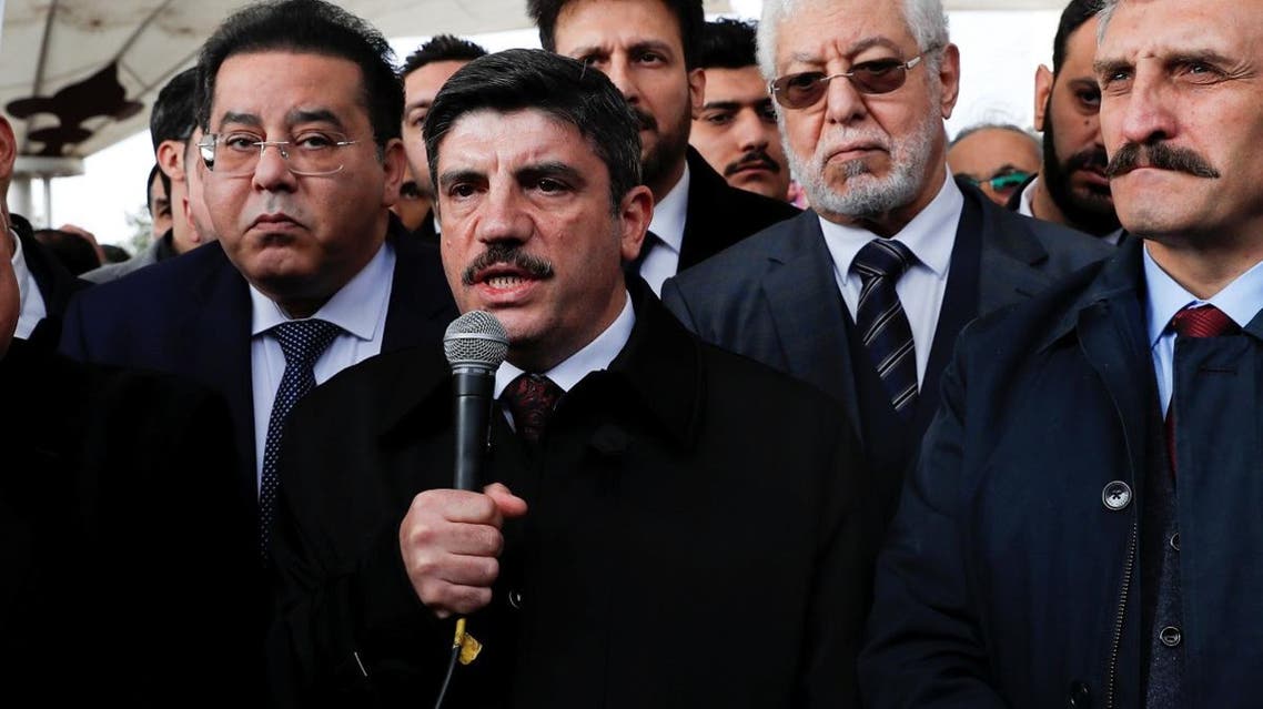 Yasin Aktay, adviser to Turkish president Erdogan speaks during a symbolic funeral prayer for Saudi journalist Jamal Khashoggi at the courtyard of Fatih mosque in Istanbul, Turkey November 16, 2018. REUTERS/Murad Sezer