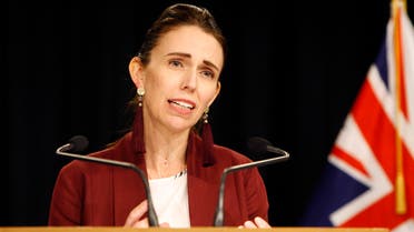 FILE - In this Aug. 5, 2019, file photo, New Zealand Prime Minister Jacinda Ardern talks to the media in Wellington, New Zealand. Ardern is facing a difficult test of her leadership after her party president resigned over the party’s handling of a sexual assault complaint. (AP Photo/Nick Perry, File)