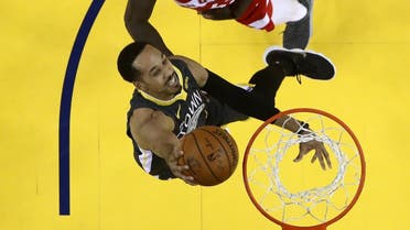 Shaun Livingston #34 of the Golden State Warriors attempts a shot against Pascal Siakam #43 of the Toronto Raptors during Game Six of the 2019 NBA Finals. (AFP)