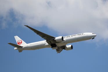 A Boeing 777-346 (ER) operated by Japan Airlines takes off from JFK Airport on August 24, 2019 in the Queens borough of New York City. (AFP)