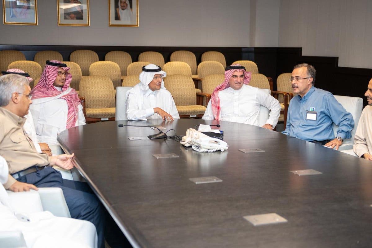 Saudi Arabia’s Energy Minister Prince Abdulaziz bin Salman inspected on Saturday the Saudi Aramco facilities in Abqaiq2. (SPA)