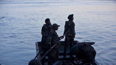 Indian army personnel leave for search and rescue in the Brahmaputra River after a boat capsized on the outskirts of Gauhati, India, Wednesday, Sept. 5, 2018.  (AP)