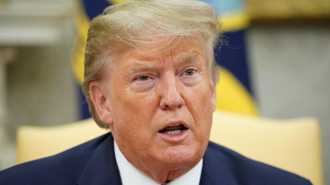 US President Donald Trump speaks during a meeting with Bahrain's Crown Prince Salman bin Hamad bin Isa al-Khalifa in the Oval Office of the White House on September 16, 2019. (AFP)