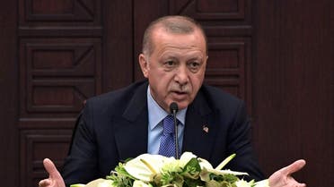 Turkish President Erdogan attends a news conference in Ankara. (Reuters)