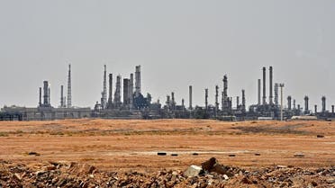 A picture taken on September 15, 2019 shows an Aramco oil facility near al-Khurj area, just south of the Saudi capital Riyadh. (AFP)