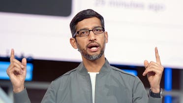 Google CEO Sundar Pichai speaks during the Google I/O 2019 keynote session at Shoreline Amphitheatre in Mountain View, California on May 7, 2019. (AFP)