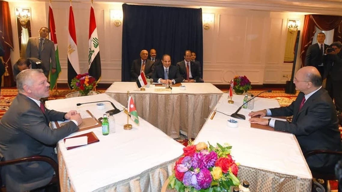 السيسي الملك عبدالله برهم صالح