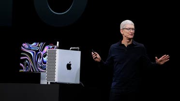 Apple CEO Tim Cook speaks about the Mac Pro at the Apple Worldwide Developers Conference in San Jose, California. (AP)
