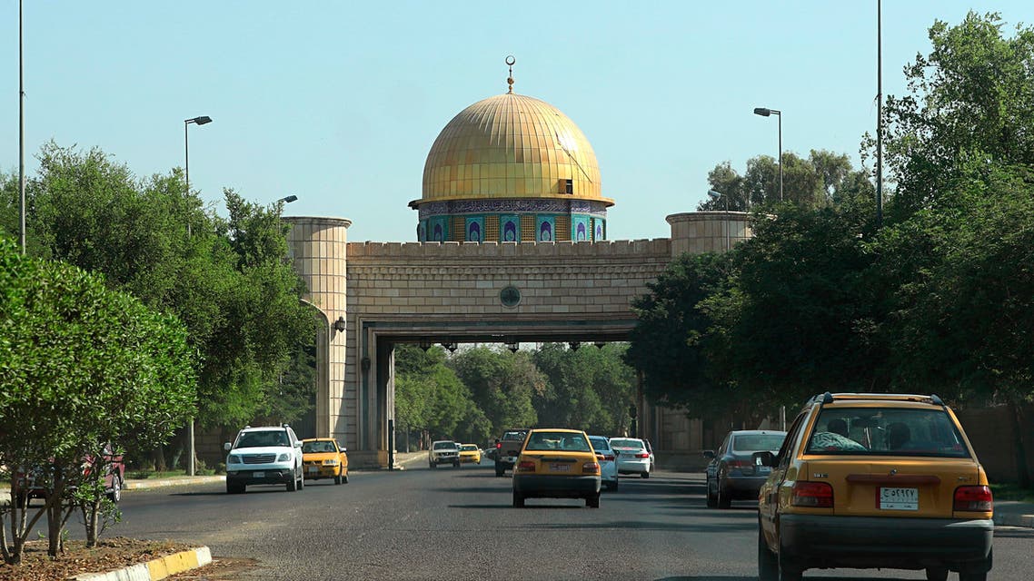 Vehicles move through the Green Zone in Baghdad, Iraq, Tuesday, Sept. 24, 2019. (AP)