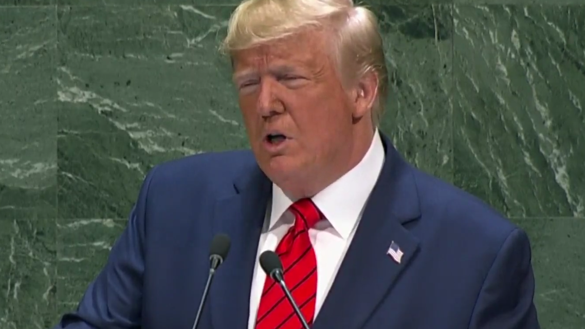 Trump speaking at the UNGA (Screengrab)