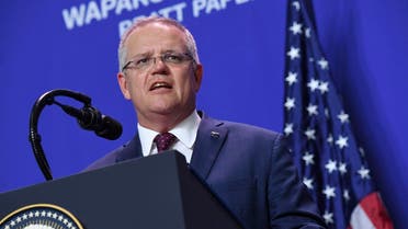  Australian Prime Minister Scott Morrisonspeaks during a visit to Pratt Industries plant opening in Wapakoneta, Ohio, in the US on September 22, 2019. (AFP)