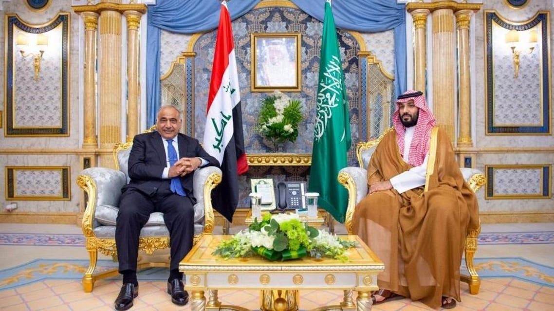 Saudi Arabia’s Crown Prince Mohammed bin Salman meets Iraqi Prime Minister Adel Abdul Mahdi in Jeddah on September 25, 2019. (SPA)