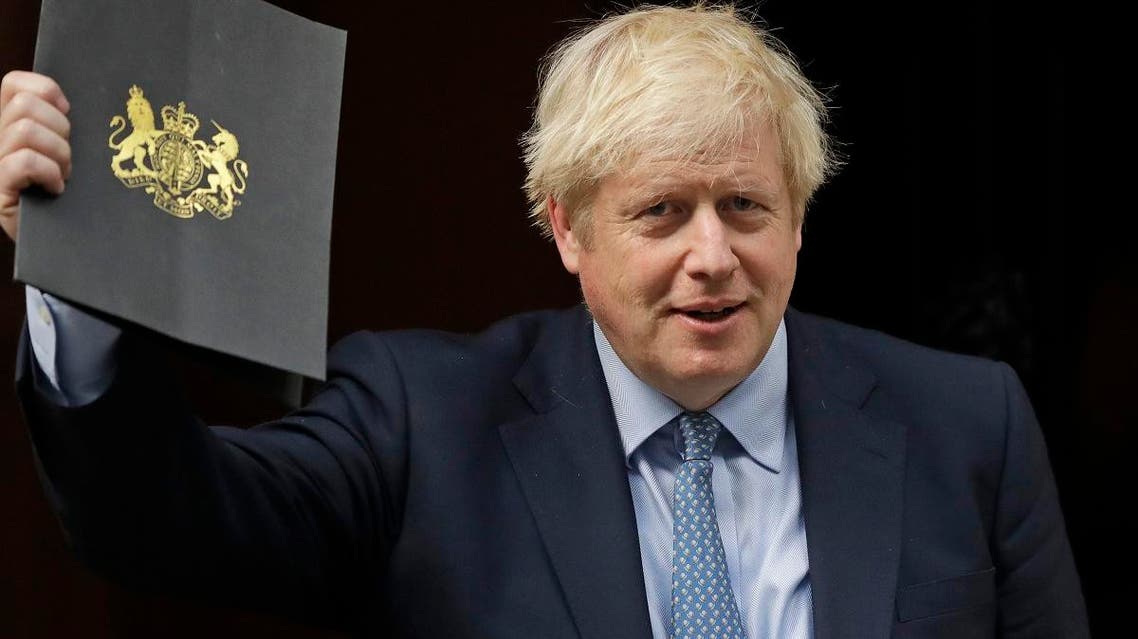 Britain’s Prime Minster Boris Johnson leaves 10 Downing Street for Parliament in London, on September 25, 2019. (AP)