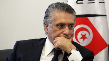 Nabil Karoui, Tunisian media magnate and would-be presidential candidate is pictured after submitting his candidacy to Tunisia's electoral commission in the capital Tunis on August 2, 2019. Presidential hopefuls in Tunisia began registering their candidacies today for snap September polls called after the death of 92-year-old leader Beji Caid Essebsi.