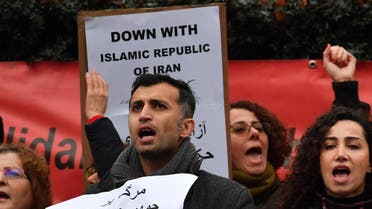 London anti-Iran protests opposition demonstration political prisoners - AFP