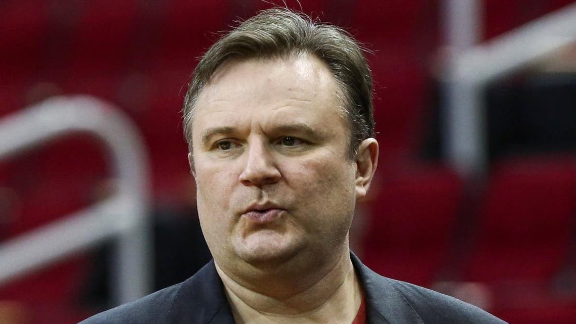 Houston Rockets general manager Daryl Morey looks on before a game between the Rockets and the San Antonio Spurs at Toyota Center. (Reuters)