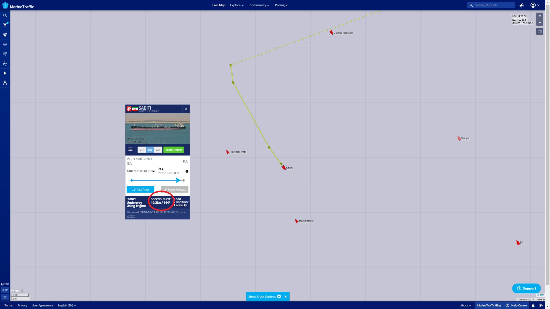 Tankertrackers marine traffic sabiti moving south in Red Sea Gulf Iran missile attacks - Twitter.jpeg