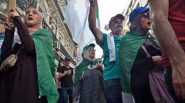 Algerian women take part in an anti-government protest in the capital Algiers on October 11, 2019. (AFP)