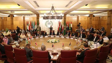 Representatives of the League of Arab states attend an emergency meeting at the Arab League headquarters in Cairo on October 12, 2019, to discuss Turkey's offensive on Syria. (AFP)