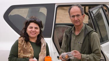 This undated photo provided by the family of the late Iranian-Canadian professor Kavous Seyed-Emami, shows him, right, and his wife, Maryam Mombeini, in an unidentified place in Iran. (AP)