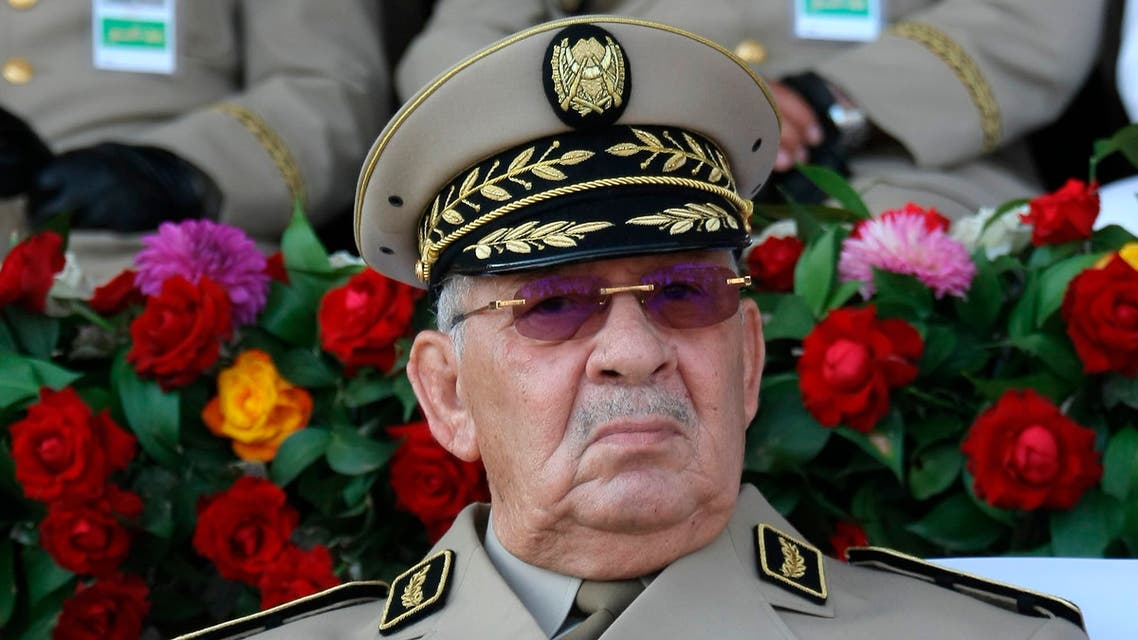 Algerian chief of staff Gen Ahmed Gaid Salah Algiers July 2018 AP