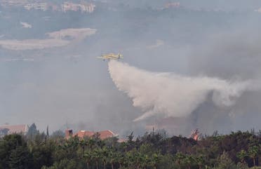 Cypriot helicopters put out forest fires in Lebanon. (Twitter)