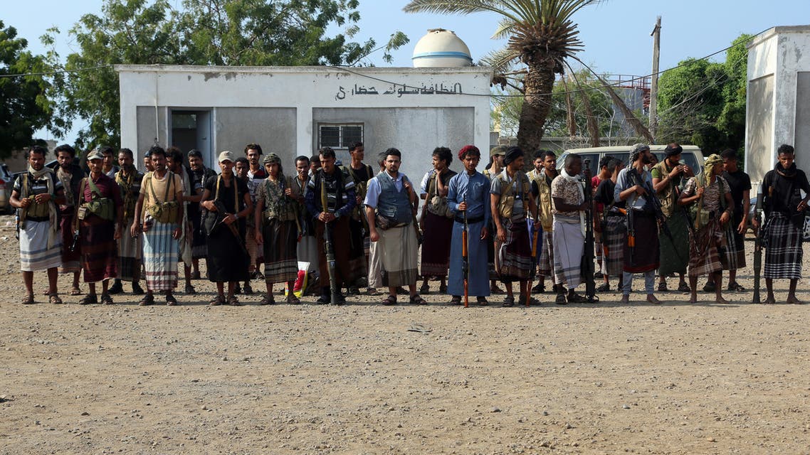 Yemeni Shiite Huthi rebels gather in the port city of Hodeidah on December 2018 AFP