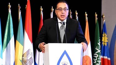 صورة رئيس الوزراء المصري خلال كلمته في مؤتمر المياه 