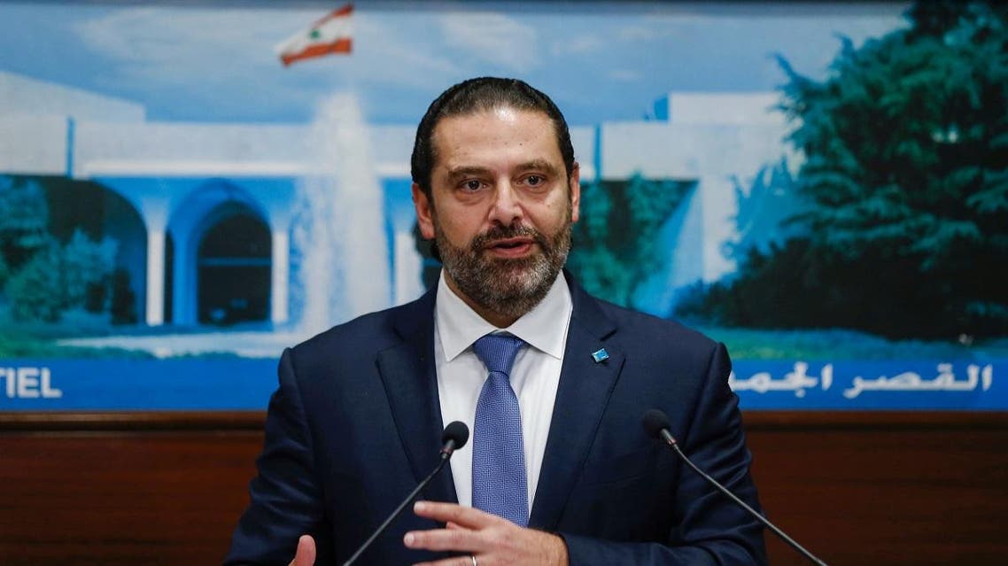 Lebanon's Prime Minister Saad al-Hariri speaks during a news conference after a cabinet session at the Baabda palace, Lebanon October 21, 2019. REUTERS/