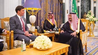 لقاء العاهل السعودي ووزير الدفاع الأميركي بحث القضايا الأمنية والدفاعية المشتركة 