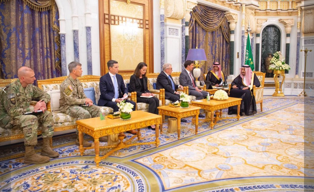 King Salman and US Defense Secretary Mark Esper. (SPA)