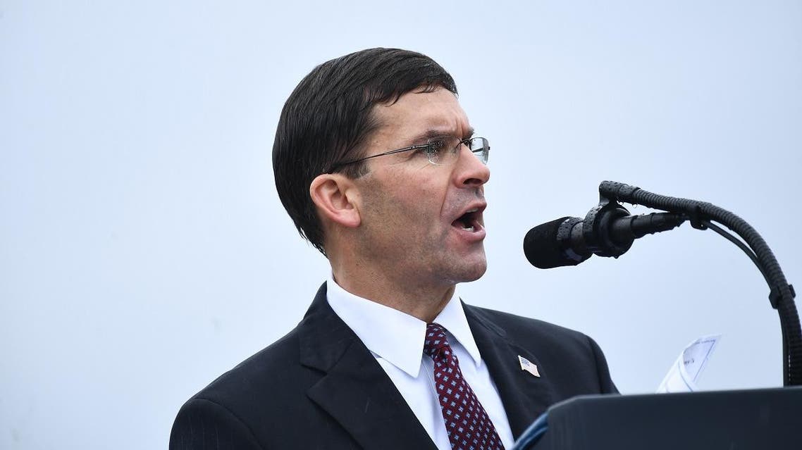 In this file photo taken on September 30, 2019, US Secretary of Defense Mark Esper speaks at Summerall Field, Joint Base Myer-Henderson Hall, Virginia. (File photo: AFP)