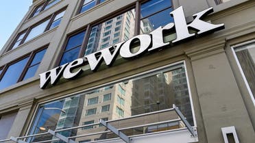 A WeWork logo is seen outside its offices in San Francisco, California, U.S. September 30, 2019. REUTERS